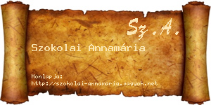 Szokolai Annamária névjegykártya