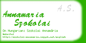 annamaria szokolai business card