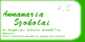 annamaria szokolai business card